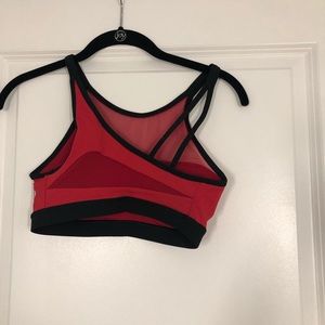 Red sports bra high top